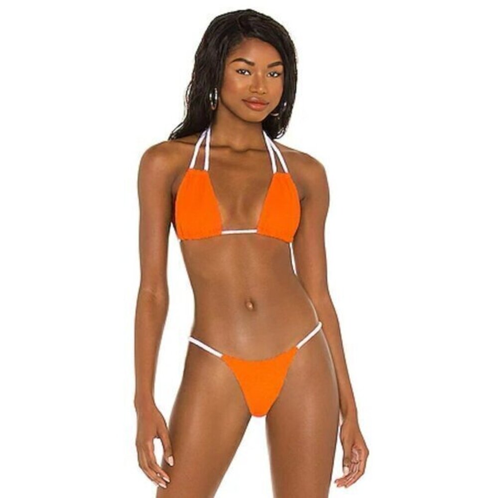 Lovers and Friends Ciara Bikini Set in Orange & White